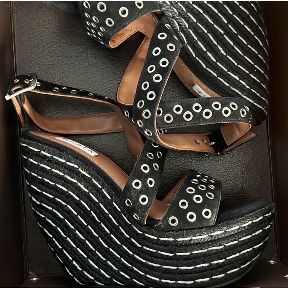 Grommet Platform Wedge Sandals